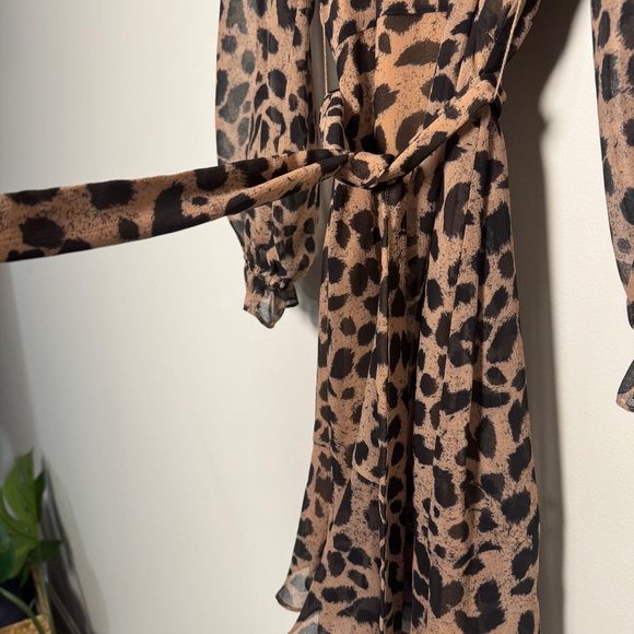 Whistles London Women’s Brushed Cheetah Flippy Dress Sz 6 US - Picture 7 of 11